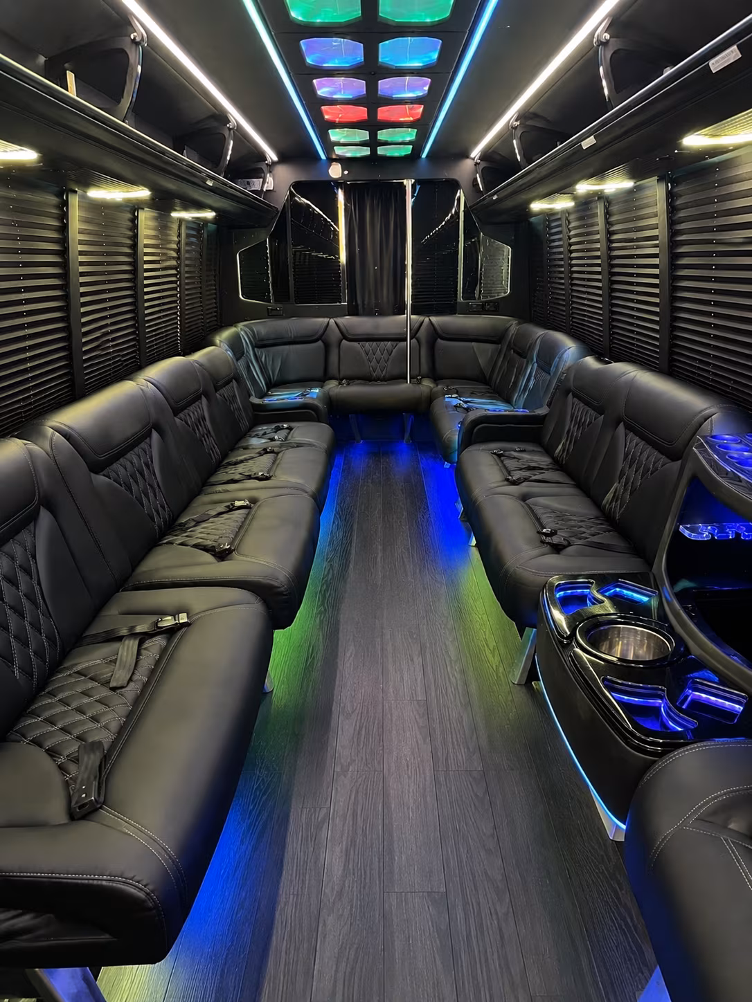 edmonds 20 passenger party bus interior