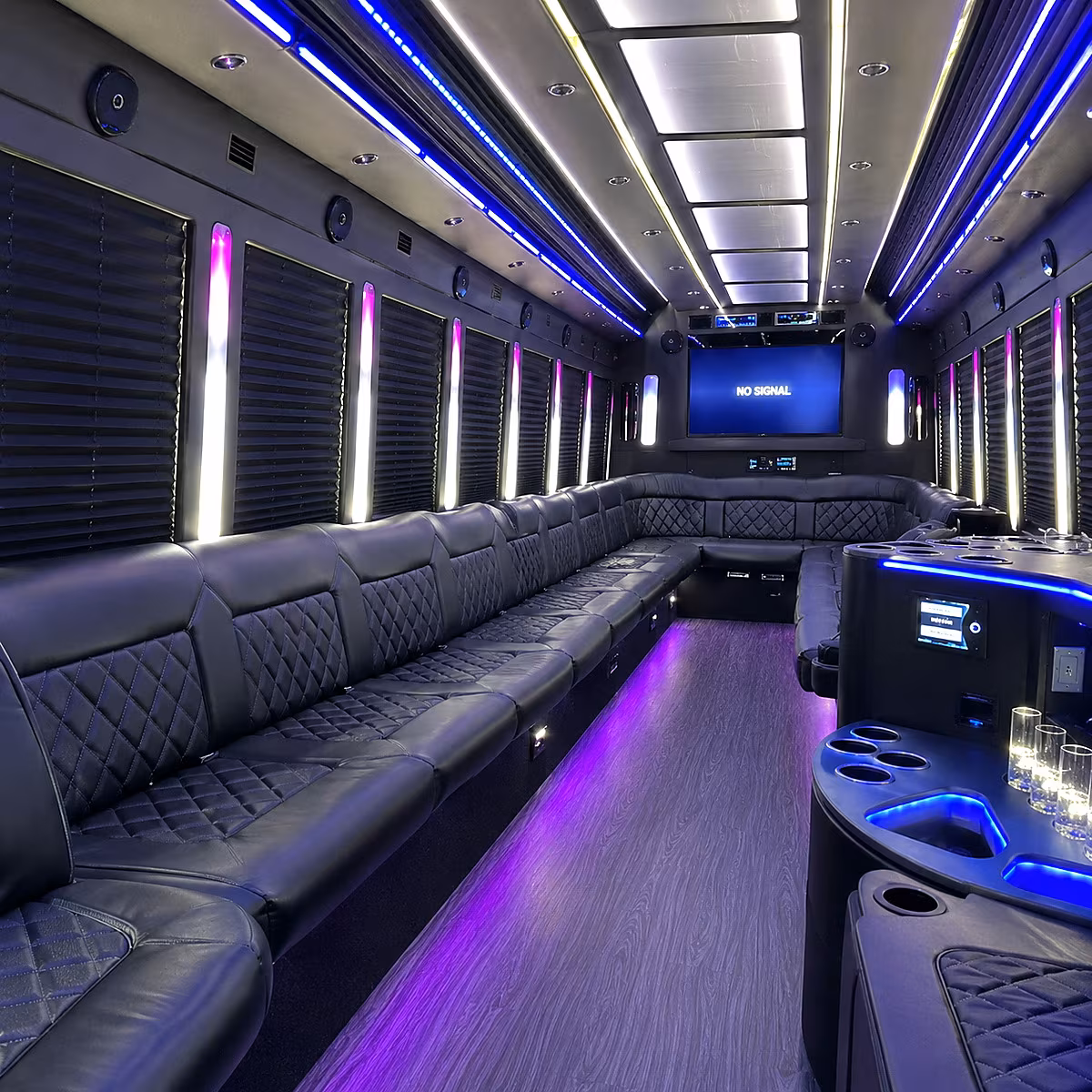 edmonds 30 passenger party bus inside