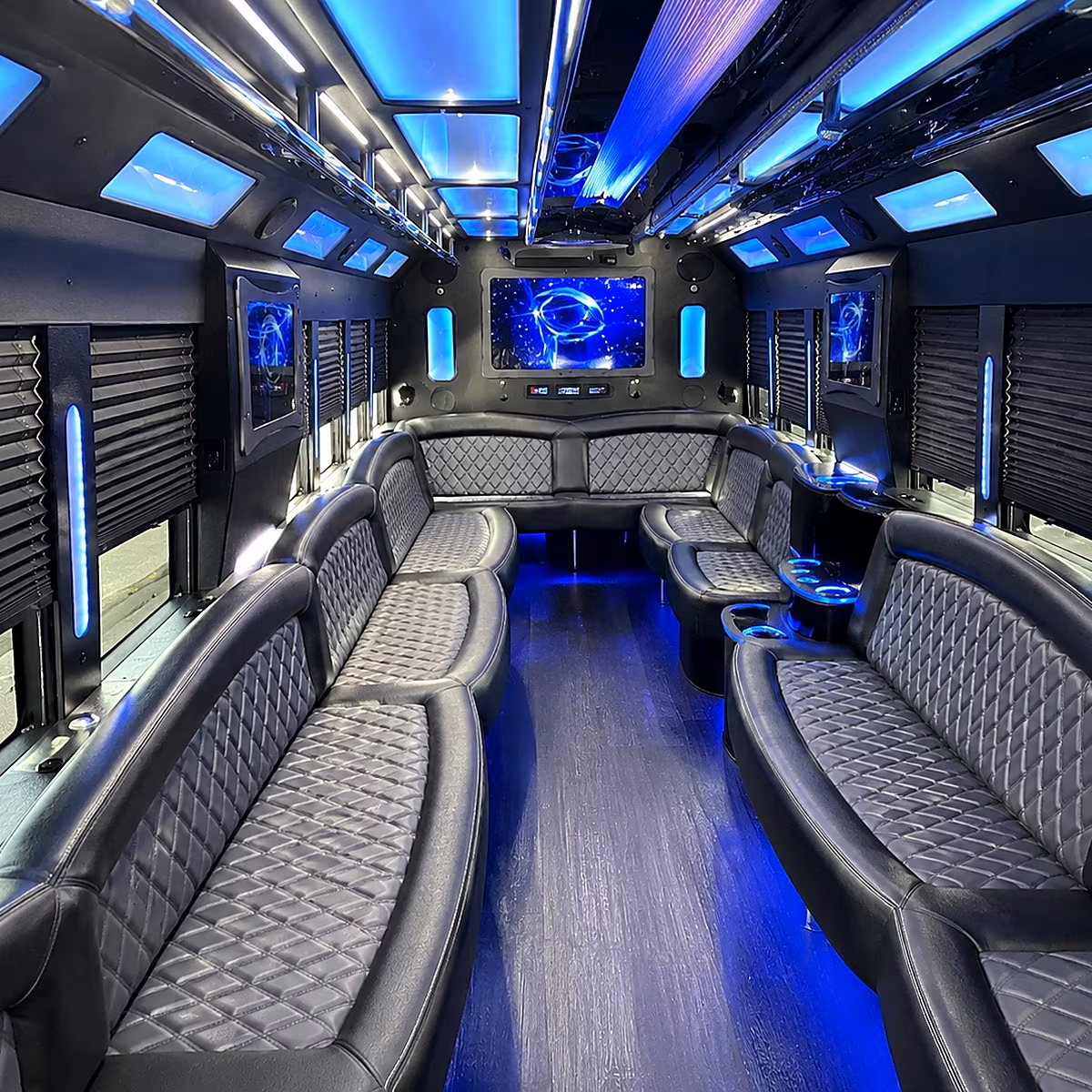 edmonds 50 passenger party bus interior
