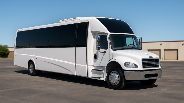 Exterior of Charter Bus Company Edmonds's 28 Passenger Mini bus in Edmonds