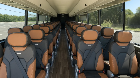 Interior of Charter Bus Company Edmonds's 54 Passenger Charter Bus in Edmonds