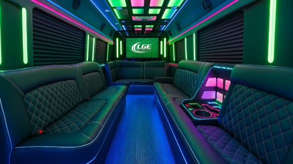 Interior of Charter Bus Company Edmonds's Party Bus in Edmonds