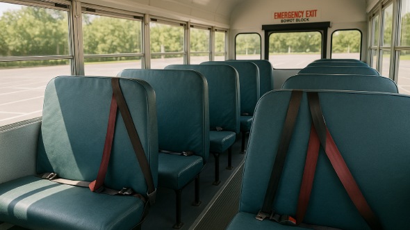 Interior of Charter Bus Company Edmonds's School Bus in Edmonds